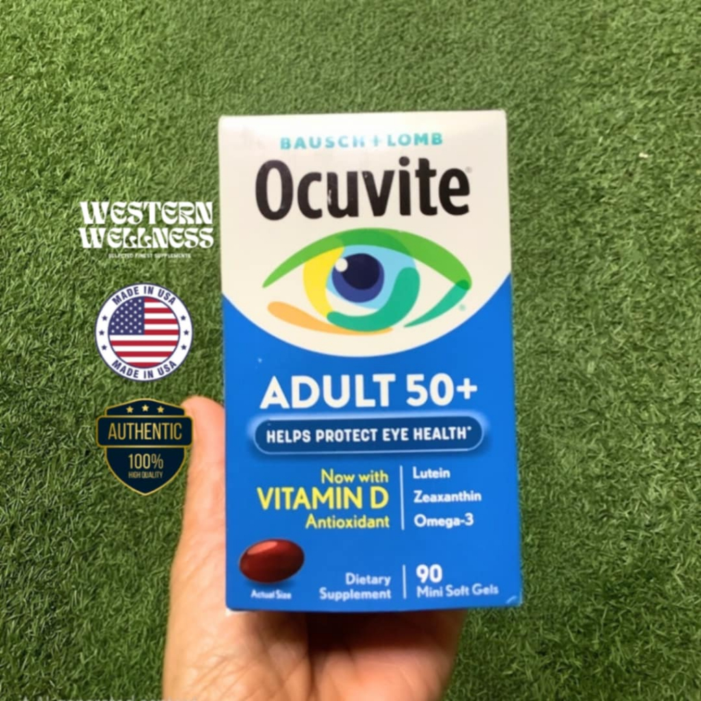 Bausch & Lomb - Ocuvite Adult 50+ Eye Vitamin & Mineral Supplement ( 90 Mini Soft Gels) วิตามินบำรุง