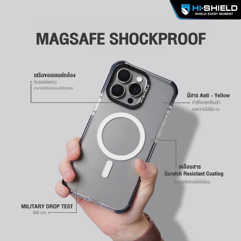 (พร้อมส่ง+แถมฟิล์มเคส) เคส HiShield Shockproof [ Stylish Collection ] สำหรับ iPhone 17 / 16 / 15 / 14 / Air / Pro / Max - รูปที่ 2