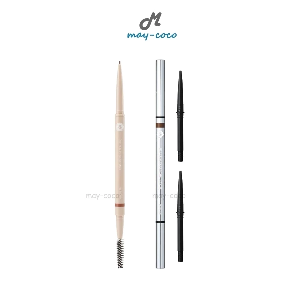 ถูก/แท้/มีไลฟ์ ดินสอเขียนคิ้ว Supermom 2in1 Slim Eyebrow Pencil ซุปเปอร์มัม เขียนคิ้ว เนื้อนุ่ม คิ้วสวย ธรรมชาติ ติดทน