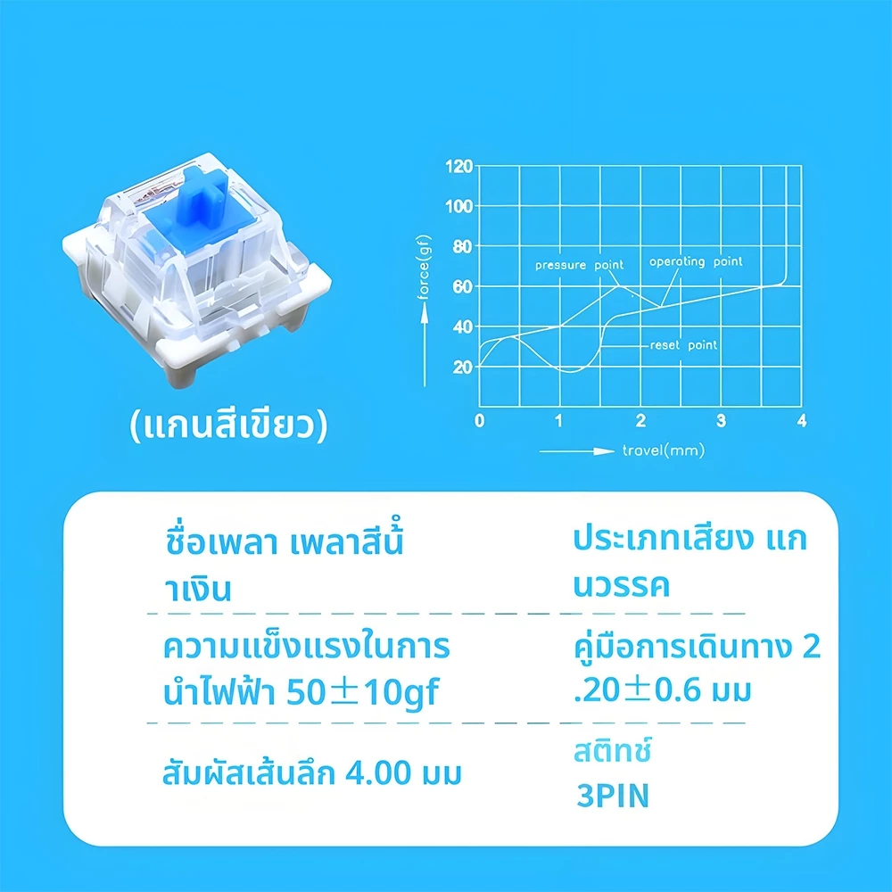 ​​สวิตช์คีย์บอร์ดแมคคานิคอล 3ขากันฝุ่น รีเมมเบรกเกอร์กางเขนร้อนใส่ได้ทันที สำหรับเกมมิ่งพีซี​​ thumbnail 3