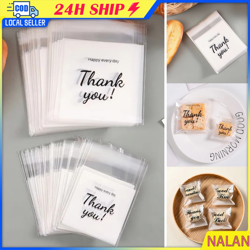 ร้านอยู่กทม.100ชิ้น ถุงฝากาวขนาด7*7CM 10*10CM ซองฝากาวสีโปร่งใส สำหรับใส่ขนม คุกกี้ บรรจุอาหาร