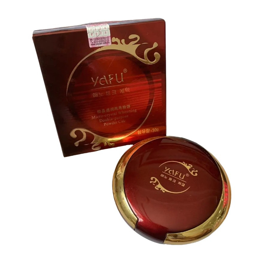 พร้อมส่งจากไทย แป้งพัฟ Yafu (ตลับแดง) แป้ง 2 ชั้น แป้งพัฟผสมโสม+ไวท์เทนนิ่ง เอสเซ้นต์+ไข่มุกบริสุทธิ์ No.988