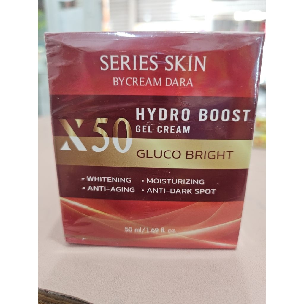 ครีมดารา x50 ครีมร้อยไหม HYDRO BOOST GLUCO BRIGHT สกินแคร์ Skincare