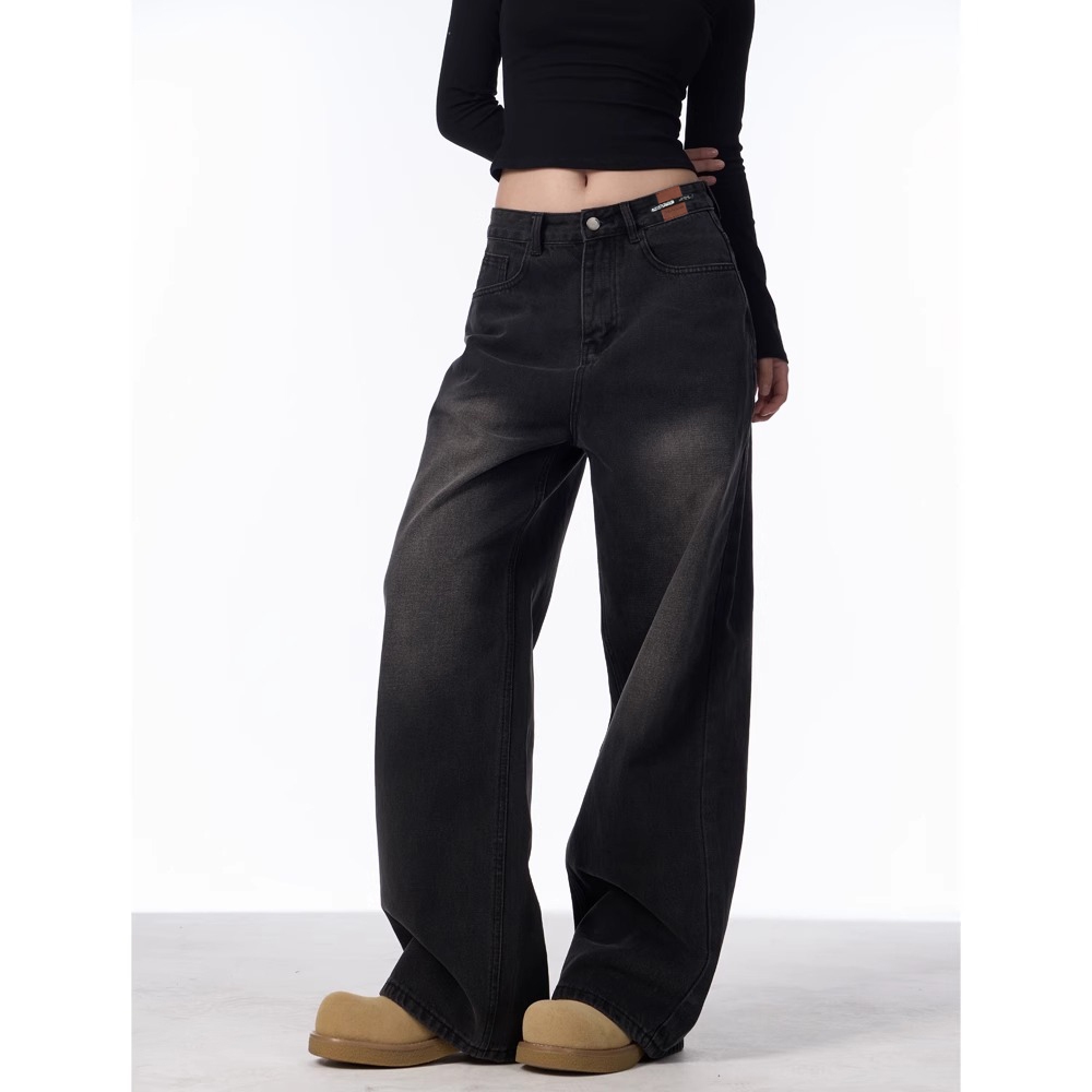 กางเกงยีนส์ baggy jeans นิยมยีนส์ ผู้หญิง กางเกงลำลอง วินเทจ เกาหลี แฟชั่น เอวสูง ราคา ถูกที่สุด ดีลบีเคเค แกลเลอรีภาพที่ 2