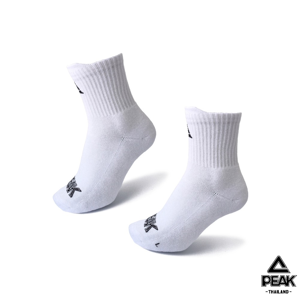PEAK Basketball Socks Mid Cut ถุงเท้าบาสเกตบอล พีค ข้อกลาง นุ่ม กระชับ รองรับแรงกระแทก ระบายอากาศดี รุ่น WW59026 ราคา ถูกที่สุด ดีลบีเคเค แกลเลอรีภาพที่ 8
