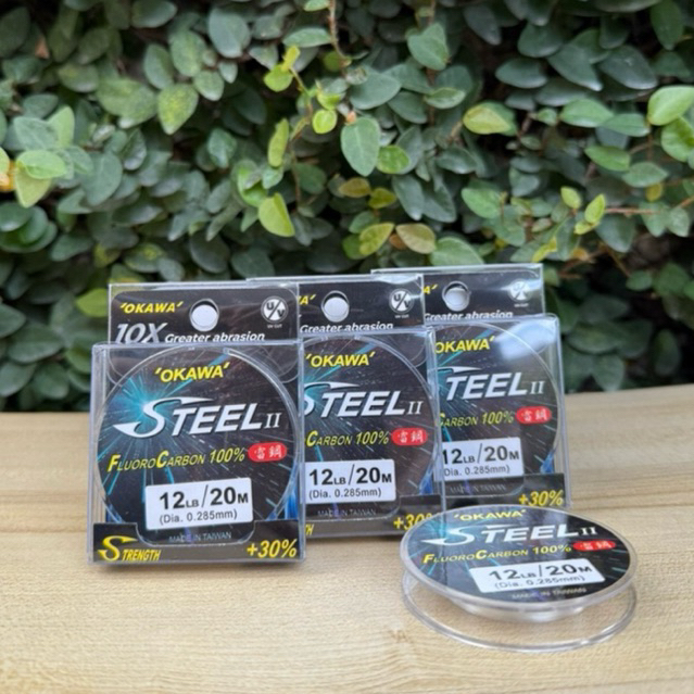 FLUORO CARBON STEEL 20 M.เอ็นตกปลาOKAWA ของแท้ 100% สายเอ็นเพิ่ม UV30% เพิ่มความยืดหยุ่น ราคา ถูกที่สุด ดีลบีเคเค แกลเลอรีภาพที่ 8
