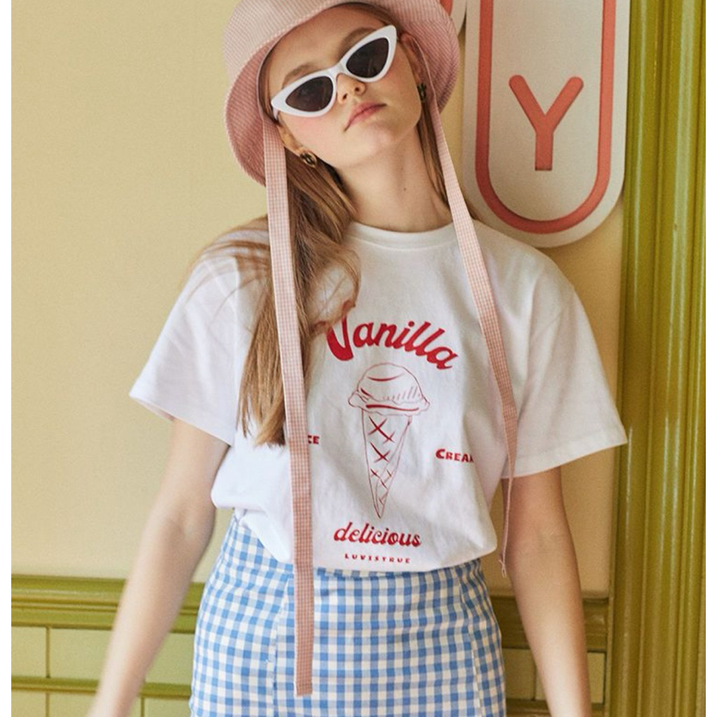 ของแท้/พร้อมส่ง ✨ เสื้อ luvistrue in luv tee white / black / pink / cream ราคา ถูกที่สุด ดีลบีเคเค แกลเลอรีภาพที่ 7