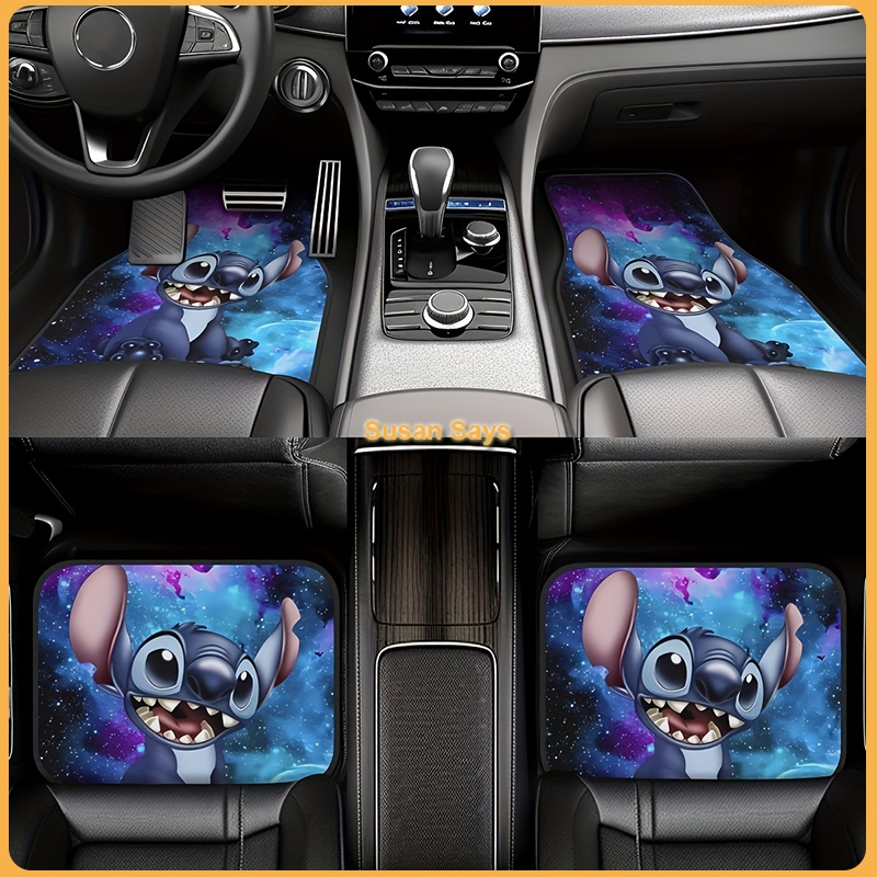Stitch พรมรถยนต์ พรมปูพื้นรถยนต์ลายการ์ตูน ที่วางเท้าในรถยนต์ สำหรับรถเก๋งรถกระบะ เสื่อวางเท้า【4Pcs】