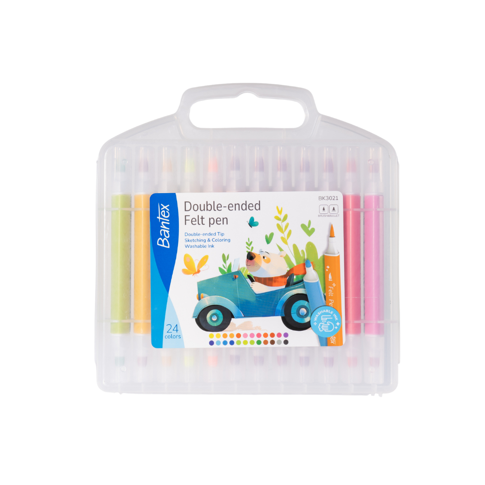 Bantex ปากกาเมจิก 2 หัว ปากกาเคมี 12 / 24 สี สีสวย เป็นธรรมชาติ เส้นคมชัด สำหรับงานศิลปะ Marker pen