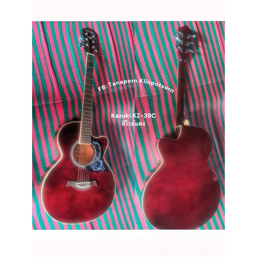 กีต้าร์โปร่ง Kazuki KZ-39C สีไวน์แดง 🍷