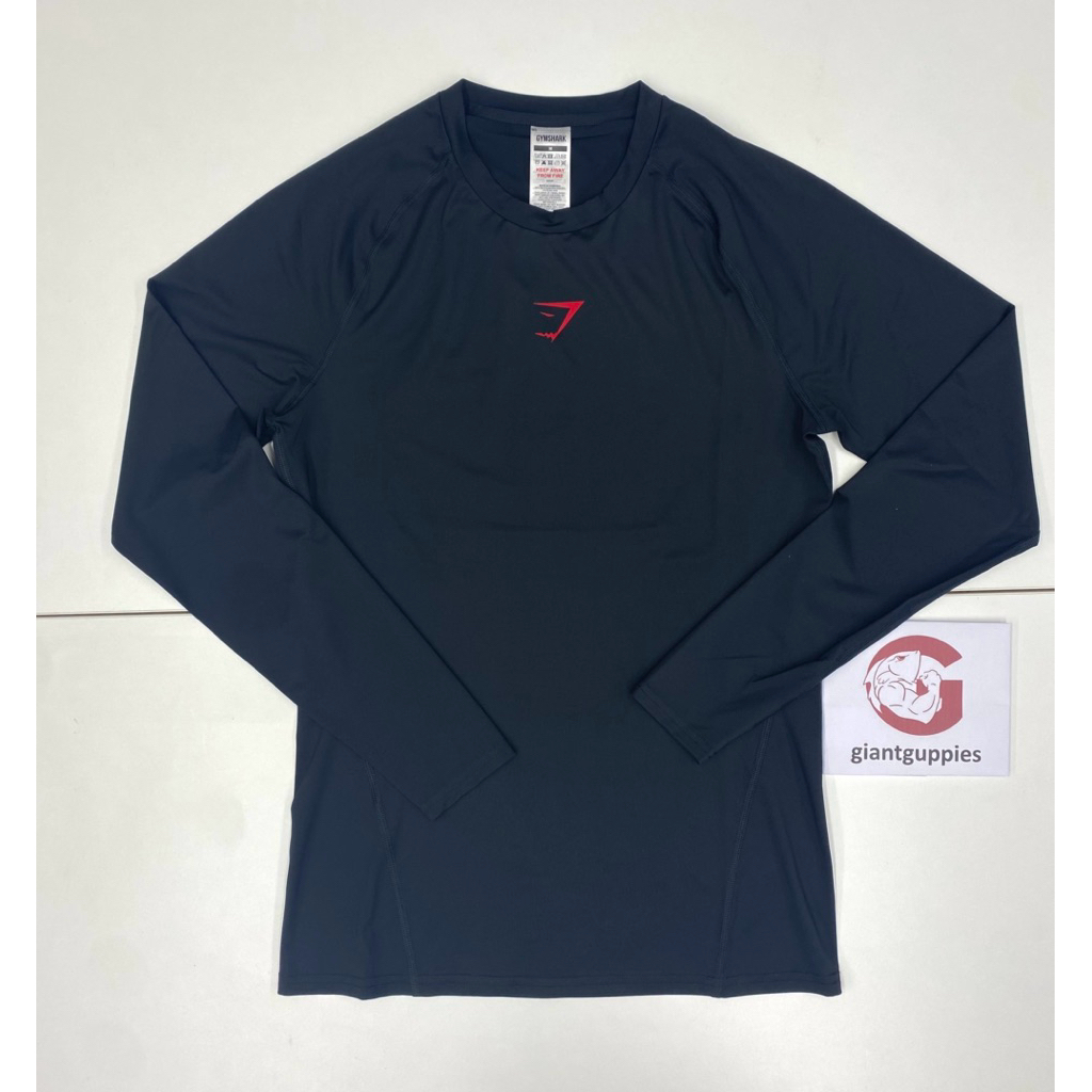 Gymshark พร้อมส่งแท้100%ELEMENT LONG SLEEVE T-SHIRT Compression Fit black