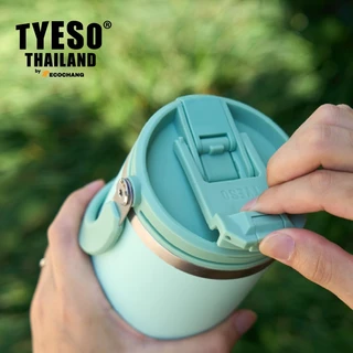 TYESO NEW CAP แก้วน้ำหูหิ้ว สแตนเลส 304 ขนาด 600-1200ml ฝาคลิกเปิดง่าย ถอดล้างได้ มีให้เลือก 9 สี
