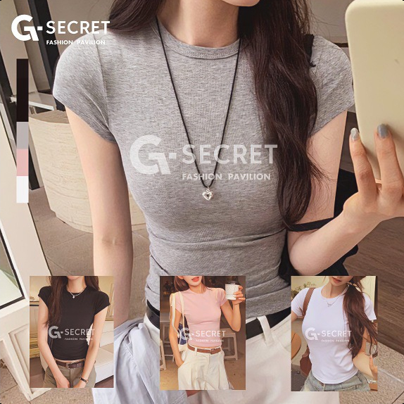 พร้อมส่ง เสื้อยืด แขนสั้น คอกลม ผ้าเรยอน สีพื้น แฟชั่นสำหรับคุณผู้หญิง เหมาะกับทุกฤดูกาล สไตล์เกาหลี สไตล์ลำลอง