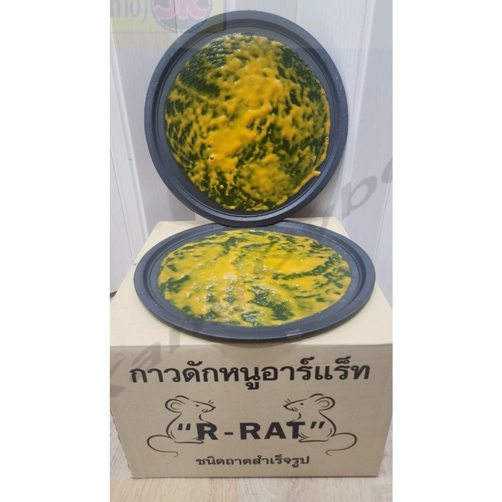 (ยกโหล) กาวดักหนู R-RAT ชนิดถาดสำเร็จรูป ถาดขนาด10นิ้ว กาวเหนียว ใช้งาน