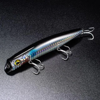 FLOATING MINNOW เหยื่อปลอมดำตื้น 12cm./22g. (ตัวเบ็ด3xพร้อมใช้งาน) ตีสาก กุเลา กระพง เก๋า