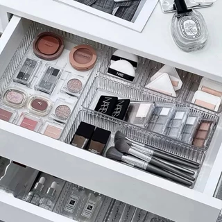 KiiKii Beauty กล่องใส่ของ จัดระเบียบ กล่องลิ้นชักพลาสติกใส ถาดใสของใส่ สําหรับเก็บเครื่องสําอาง