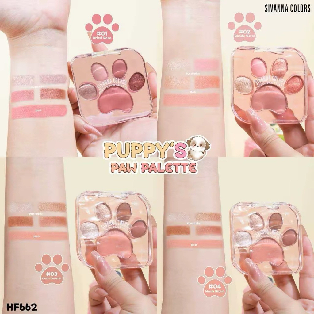 HF662 อายแชโดว์&บลัชออน SIVANNA COLORS PUPPY'S PAW PALETTE