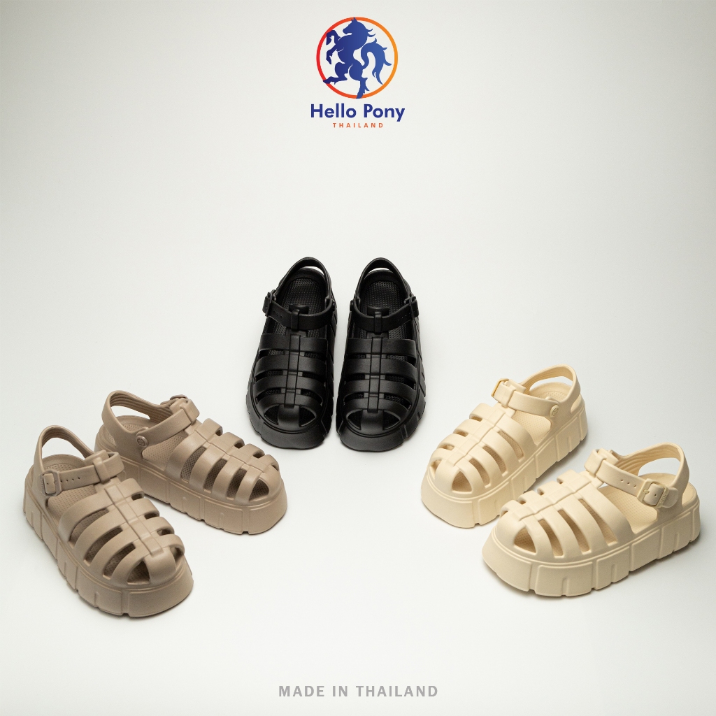 Hello Pony รองเท้าแตะแบบรัดส้น ส้นสูง แฟชั่นผู้หญิง EVA พื้นนุ่ม รุ่น MHM4012