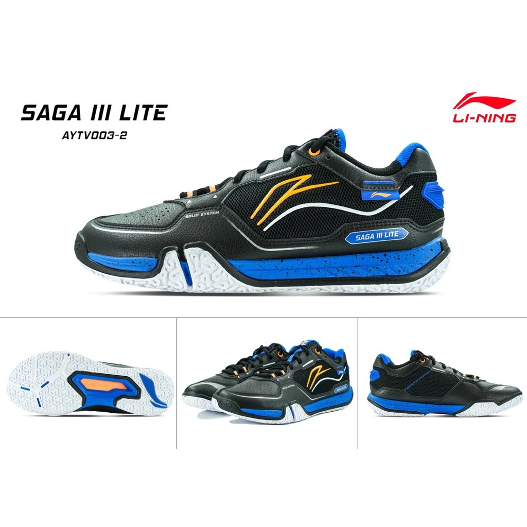 LI-NING รองเท้าแบดมินตัน รุ่น 𝗦𝗔𝗚𝗔 𝗜𝗜𝗜 𝗟𝗜𝗧𝗘 "𝗪𝗶𝗱𝗲"💞ซับข้อเท้า ซับเข่า หน้ากว้าง✨[ของแท้ 💯]