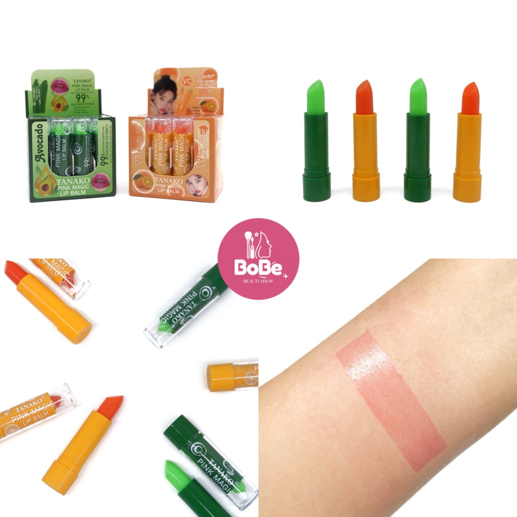 {12แท่ง} TANAKO Pink Magic Lip Balm ลิปบาล์มเปลี่ยนสี บำรุงริมฝีปาก ให้มีสีสันระเรื่อ