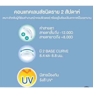 1 Day Acuvue Moist คอนแทครายวัน ( 1 กล่อง 15 คู่ )