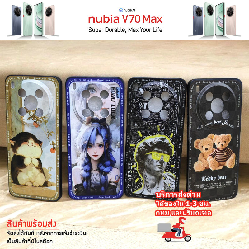 เคส TPU กันรอยขอบเลนส์กล้อง แบบมีลาย สำหรับ ZTE Nubia V70 Max