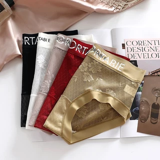 🧸💦Karola Bikinis⛱️🧸 Y17 กางเกงชั้นในผู้หญิง กางเกงในลูกไม้ทั้งตัว แต่งขอบผ้าไหมน้ำแข็ง เอวกลาง น่ารัก เซ็กซี่ ใส่สบาย