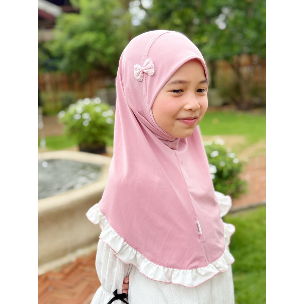 ฮีญาบสวมสำเร็จสั้นเด็ก รุ่นโบว์🎀🎀