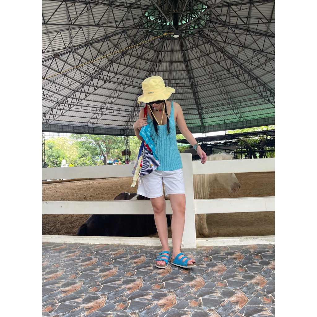 inbyin - เสื้อไหมพรมถักสีฟ้า