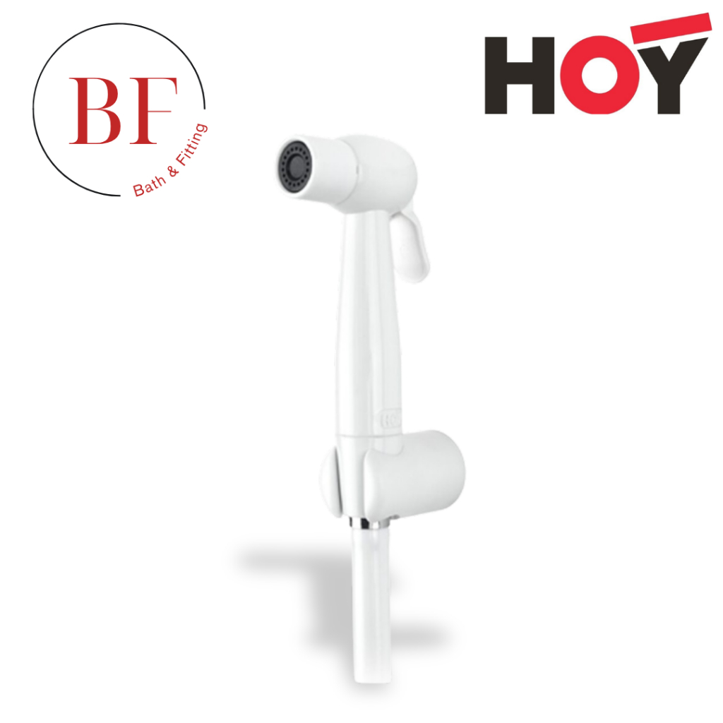 FXHOY-0013WZ ชุดฉีดชำระทรงกลมสีขาว+สาย+ที่เสียบพลาสติก รุ่น TWO TONE