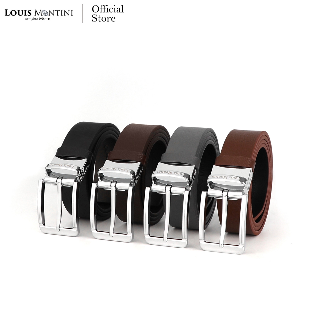 [ส่งด่วนฟรี] Louis Montini (Once Upon A Forrest) เข็มขัดผู้ชาย Men Belt เข็มขัดหนังวัวแท้หัวหมุน MGN237