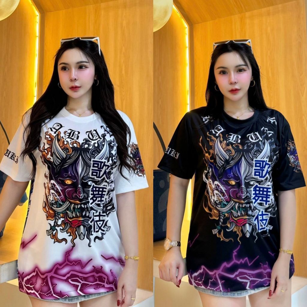 เสื้อพิมพ์ลายคาบูกิ งานผ้าไมโครโพลิสเตอร์