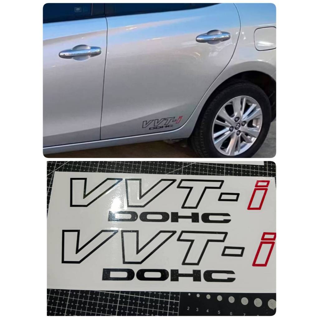 สติกเกอร์แต่งรถ ลาย Vvt-i เป็นงานไดคัทตัดใหม่ สินค้าขายเป็นคู่