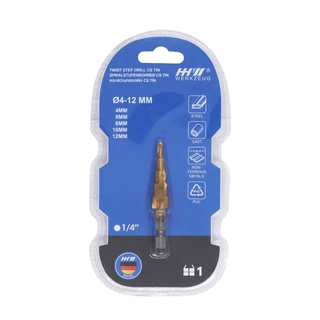 HHW ดอกสว่านทรงเจดีย์ 1/4" hex CS TIN Step drill CS TIN 1/4" hex คุ้มค่า คุ้มราคา
