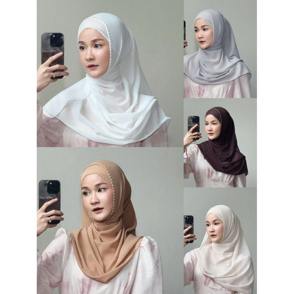 ปักมุกชีฟองเนื้อทราย พันยาว Ana shop ✨