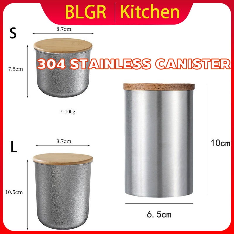 กระปุกชาสแตนเลส 304 Stainless Canister ระปุกเก็บชา กระปุกเก็บผง สำหรับบรรจุผงมัทฉะ