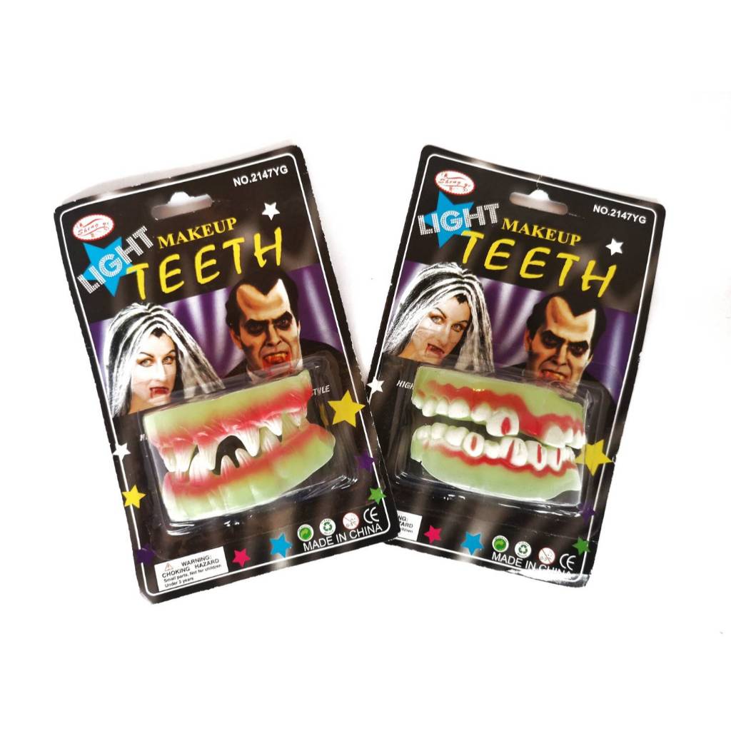 ฟันปลอมฮาโลวีน ฟันปลอมแฟนซี แวมไพร์ ซอมบี้ สำหรับแต่งหน้าผี คอสเพลย์ปาร์ตี้ฮาโลวีน Halloween Fake Te