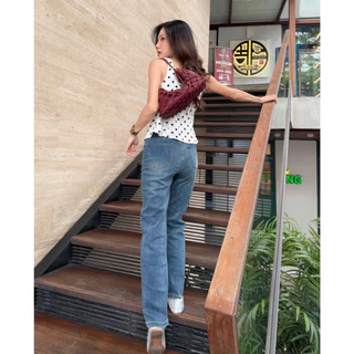 (พร้อมส่ง) เสื้อแขนกุดลายจุดรุ่น 5974 TAG WG.WE 🇰🇷