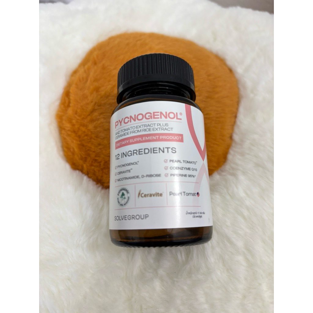 ส่งต่อกินไป6เม็ด วิตามินผิว Solve Pycnogenol And Tomato Extract Plus Ceramide From Rice Extract 30 c