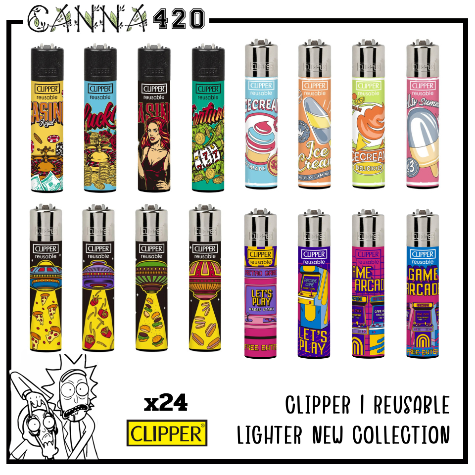 ไฟแช็ค Clipper | Reusable Lighter New Collection [ แพ็ค 24 ชิ้น ]