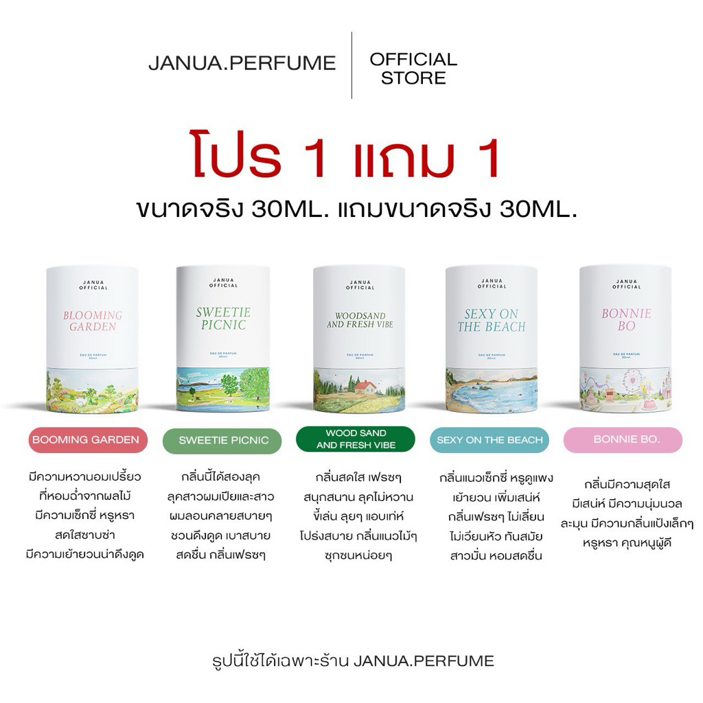 (1แถม1=2ขวด) น้ำหอมแจนยัวร์แพ็คเก็จใหม่ ขนาด 30ml. Janua [พร้อมส่ง+ของแท้]