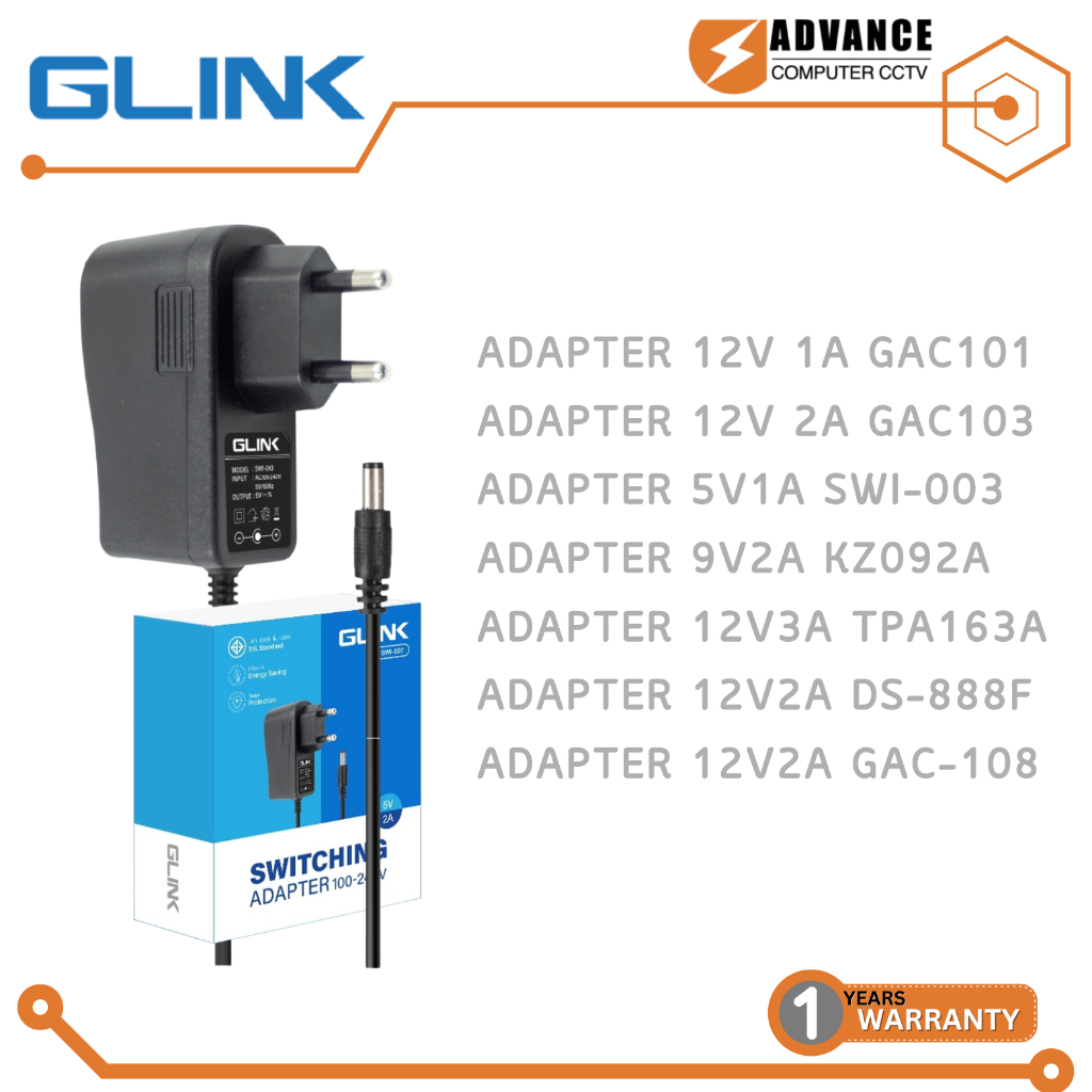 GLINK Adapter 5v - 12v (GAC101 , GAC102 , SWI-003 , KZ092A , KZ922R , TPA163A , DS-888F , GAC-108)