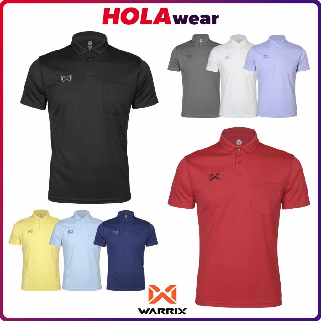 โปโล มีกระเป๋า WARRIX 221PLACL30 โลโก้ปัก  รุ่น PIQUE PLUS