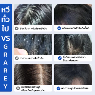 GRAREY แปรงหวีผมขจัดรังแค รุ่น D4 (หวีซี่กลวง ดูดซับความมัน รังแค สิ่งสกปรกบนศีรษะ ป้องกันไฟฟ้าสถิต)
