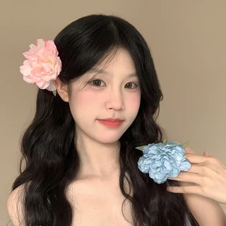 RibbonIsland💐กิ๊บติดผม กิ๊บดอกไม้ น่ารัก ดอกโบตั๋น หวาน สีสันสดใส สไตล์ญี่ปุ่น สไตล์เรโทร หลากสี ใส่ไปทะเล