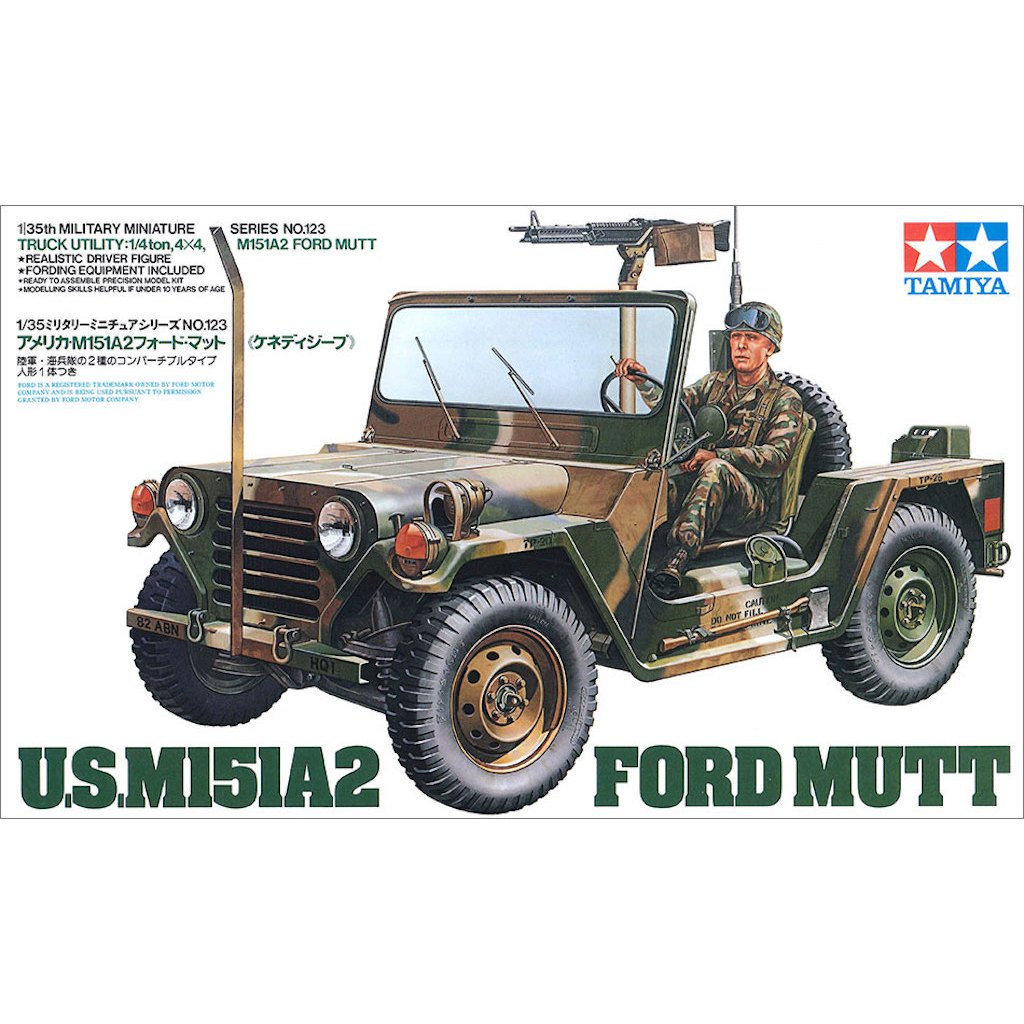 🏆 TAMIYA 35123 ชุดประกอบจำลองมาตราส่วน 1:35 U.S. M151A2 FORD MUTT ต้องไปสร้างและทำสีเอง