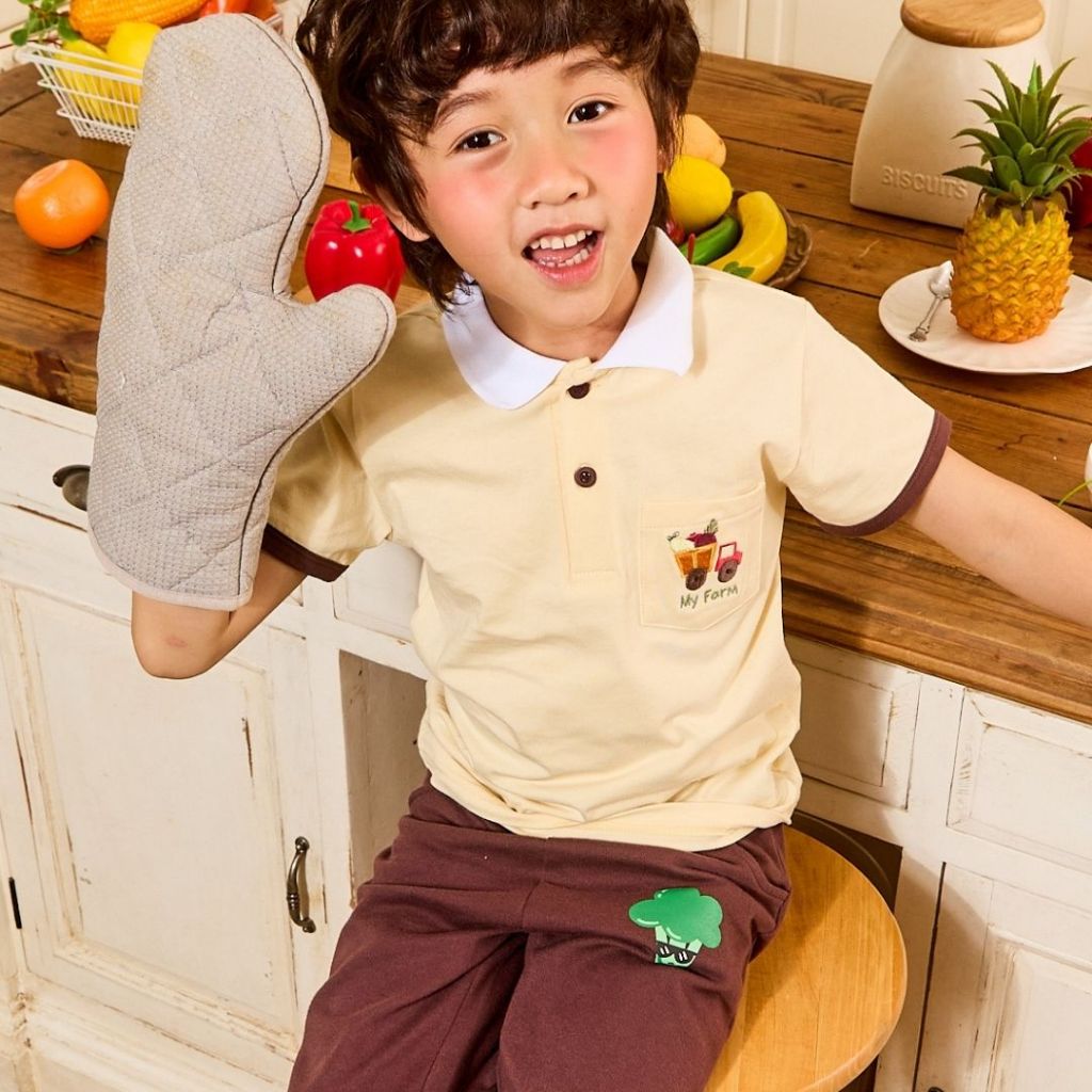 e'clat เสื้อโปโล เสื้อยืดเด็ก เสื้อเด็กผู้ชาย 1-6 ปี ผ้าเจอร์ซี่100%cotton ผ้ายืด เนื้อนิ่ม 9096