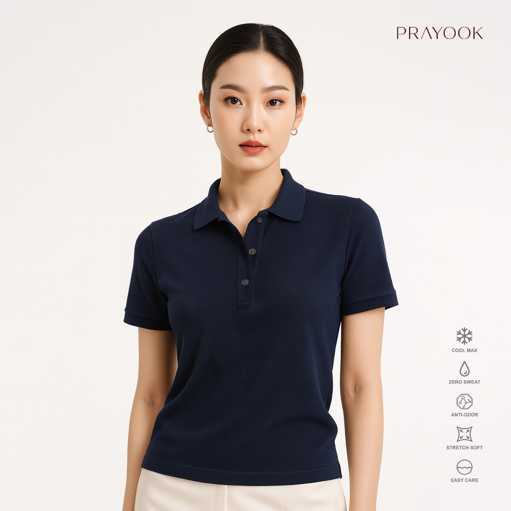 เสื้อโปโล สีกรมท่า REGATTA (RGT02) ทรงผู้หญิง - รูปที่ 2