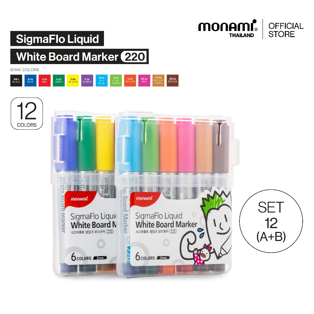 Monami ปากกาไวท์บอร์ด รุ่น SigmaFlo 220 แบบชุด