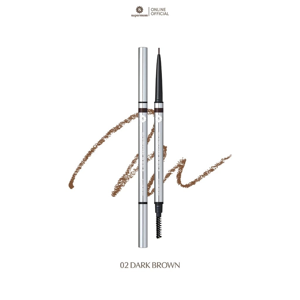 SUPERMOM รุ่นใหม่มีรีฟิล  2IN1 SLIM EYEBROW PENCIL ดินสอเขียนคิ้ว  1.0 mm ปริมาณ 0.03 กรัม - รูปที่ 6